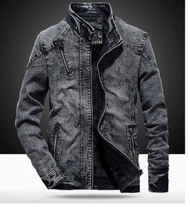Chaqueta vaquera vintage ligera para hombre, transpirable, cómoda con cuello levantado, logotipo personalizado, precio competitivo para primavera - Product Image 3
