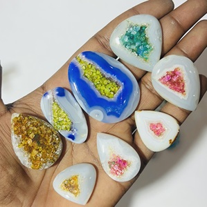 Venta al por mayor directa de alta calidad ágata natural Druzy corte tono forma mixta piedra cortada pulida piedras preciosas transparentes piedras preciosas sueltas, - Product Image 6