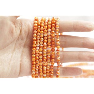 Cuentas Redondas Teñidas de Coral y Hueso para la Fabricación de Joyas - Cuentas Sueltas Azules y Naranjas - Product Image 5