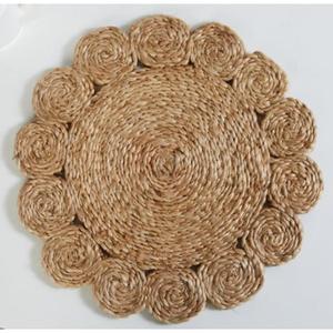 Tapis de table rond en jute naturel, tissé à la main, pour la décoration de la table de cuisine - Product Image 3