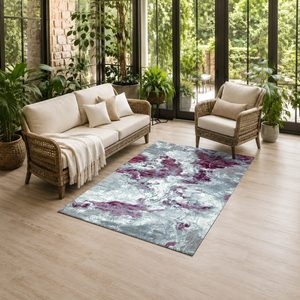 RUGS DEPOT LXDP-0568 Wholesale Grey Silver Contemporary Geometric Digital Printed Machine Washable Chenille Area Rug Non <b>Slip</b> - Product Image 6