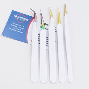 Pince à épiler en acier inoxydable à motif de coeur enduit de poudre outil d'extension de cils durable marque privée professionnelle à haut volume - Product Image 5