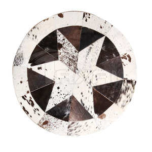 Vente directe d'usine de tapis ronds en cuir de vachette robustes taille personnalisée tapis ronds en cuir de vachette de faible quantité minimale de commande - Product Image 1