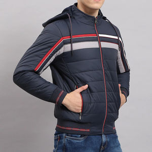 2025 Custom Lightweight Packable Shiny Hooded Plaid Pattern Puffer <b>Jacket</b> for <b>Men</b> Winter OEM Front Logo - Product Image 3