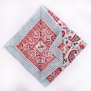 Bandana en coton imprimé à la main à motifs ethniques, léger, écologique, respirant, à nouer, carré, pour les sports de plein air - Product Image 3