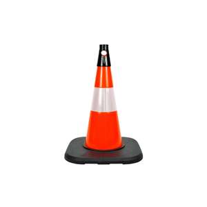 Cono DE TRÁFICO DE PVC 50 cm Pontón de tráfico ponderado reflectante - Product Image 1