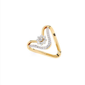 Anillo de Compromiso Ético con Diamante Cultivado en Laboratorio en Forma de V, Corte Brillante, con 0.29 Ct |   En oro amarillo, blanco y rosa de 9 quilates - Product Image 3