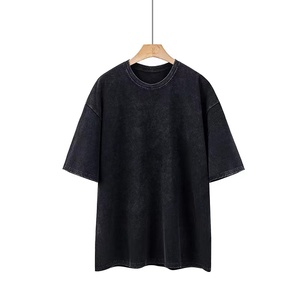 Camiseta de lavado Vintage de gran tamaño con logotipo personalizado, camiseta Vintage personalizada con diseño de algodón, diaria de verano para mujer para hombre Camiseta holgada, envío DDP - Product Image 1