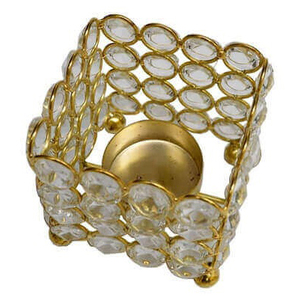 Portavelas cuadrado de diamante de cristal de alta calidad de diseñador nórdico accesorio decorativo de Navidad religioso de lujo vela de piedra - Product Image 1