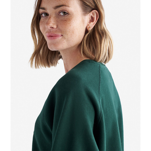 Sudadera de talla grande verde para Mujer | Sudadera de cuello redondo de algodón de manga larga para Mujer | Sudadera de mujer de gran tamaño - Product Image 2