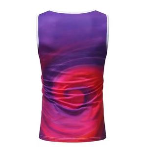 Camiseta sin mangas personalizada de alta calidad para hombre, nuevo estilo, ropa deportiva de punto transpirable de Color sólido con estampado decorativo - Product Image 4