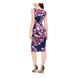 Abito tubino da donna Trina Turk blu navy/viola con stampa floreale, taglia 4 - per uso professionale - Product Image 2