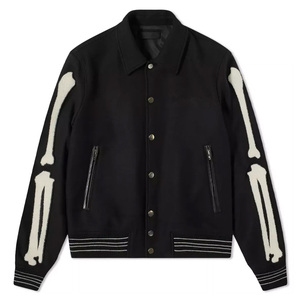 Chaqueta Bomber de Béisbol para Hombre, con Bordado Personalizado, Cuello Alto, Invierno, Ecológica, Deportiva Universitaria - Product Image 4