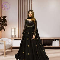 Trends by Cp - Elegante Salwar Kameez de Terciopelo con Bordado Intenso hasta la Rodilla para Mujer, 2 Piezas, Ropa Formal para Fiestas de Invierno