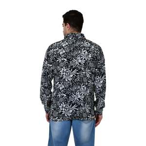 Chemise habillée élégante à manches longues pour homme, coupe ajustée, en popeline de soie mélangée, col boutonné, XL - Édition limitée, surchemise de plage - Product Image 6