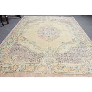 พรมขนาด 6.2x9.3 ฟุต, พรมวินเทจตุรกี, พรมลายพรางสีเหลือง - Product Image 2