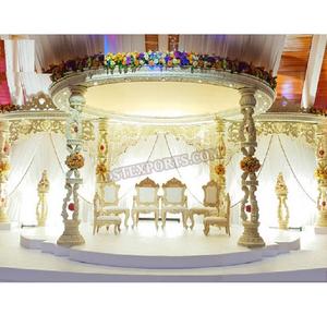 ไม้แกะสลักสวยงามสำหรับงานแต่งงานทำจากไม้ Mandap ในร่มที่มีเสน่ห์สำหรับงานแต่งงานของชาวอินเดียการแต่งงานด้วยไม้ที่ทันสมัยที่สุด - Product Image 1