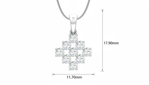Pendentif carré en diamant brillant de luxe en or blanc 18 carats avec de véritables diamants naturels, bijoux fins élégants et modernes pour femmes, cadeau - Product Image 2