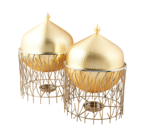 หม้ออบอาหารสีดำแบบทันสมัยพร้อมขาตั้งทีไลท์เครื่องอุ่นอาหารสุดหรูสำหรับใช้ในบ้านโรงแรมงานปาร์ตี้ที่เสิร์ฟจาน - Product Image 3