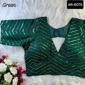 Nuevas colecciones de blusas de diseñador para mujer, ropa tradicional india, blusa de trabajo de secuencia pesada con el precio más bajo, ropa de fiesta Sari - Product Image 4