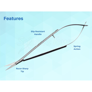 Tijera profesional de resorte para cejas de acero inoxidable para recortar y dar forma a las cejas con herramienta de aseo de precisión - Product Image 4