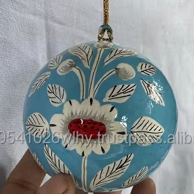 Adornos navideños personalizables de papel azul Mache, adornos navideños impresos UV para decoración colgante, MOQ 100 Uds. - Product Image 5