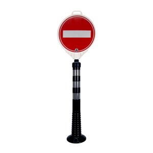 Panneau de signalisation routière réfléchissant ultra-rond de 38 cm, simple face, interdiction d'entrée, imprimé sur plaque - Product Image 3