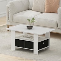 Table basse de style européen avec tiroirs et rangement à trois couches pour le salon