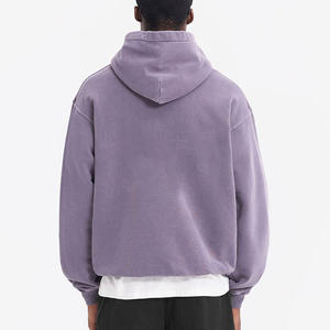 Sweats à capuche délavés à l'acide avec logo personnalisé sweat à capuche à épaules tombantes pull fonctionnel oversize à fermeture éclair sweat à capuche lourd pour hommes - Product Image 3