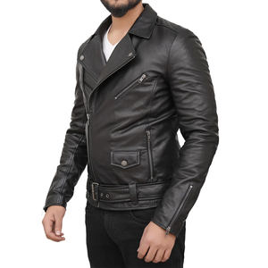 Chaqueta de Cuero para Hombre al por Mayor, Estilo Motero Casual Urbano, Prenda Exterior de Cuero Premium, Logotipo Personalizado, Proveedor Mayorista de Fábrica OEM - Product Image 3