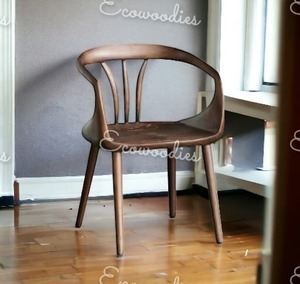 Restaurante Cafetería Sillas de comedor Muebles Creativo Brazo de comedor sólido Silla de madera Sillón Sillas de comedor de madera para comedor - Product Image 1