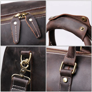 Sac de voyage pour homme de grande capacité, multifonctionnel, écologique, fermeture éclair, imperméable, motif lettre, cuir, élégant, tendance - Product Image 6