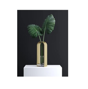 Vase à fleurs moderne en aluminium brillant de luxe Vase en métal fait à la main AMC Design personnalisé pour mariage et décoration de sol à la maison - Product Image 5