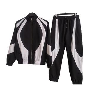 Custom Polyester Zip up Blank Oversized Reflective Waterproof Windproof Nylon <b>Jacket</b> and <b>Track</b> Pants Jogger Sets Nylon Tracksuit - Product Image 5