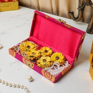 กล่องของขวัญผ้าไหมลายยกดอก สำหรับงานแต่งงานแบบอินเดีย ของชำร่วยงานดีวาลี กล่องใส่ขนมและเครื่องประดับ กล่องใส่เงินชักกุน กล่องใส่ของไหว้พระกานีช ของขวัญขึ้นบ้านใหม่ - Product Image 3