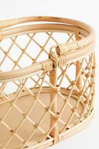 Cesta de Picnic de Ratán Natural con Asas, Cesta de Regalo Ovalada de Mimbre, Cesta de Almacenamiento Resistente Tejida a Mano para Frutas y Campamento al Aire Libre - Product Image 4