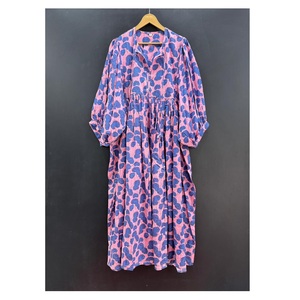 Vestido Midi acampanado de algodón ecológico con estampado de exportación para mujer, atuendo informal de verano, patrones vibrantes, India Natural - Product Image 1