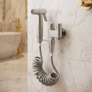 Douchette WC Bidet en acier inoxydable à double jet, facile à installer, pour l'hygiène féminine - Product Image 5