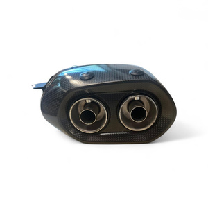Nuevo escape de fibra de carbono Akrapovic para Yamaha XMAX 400 2013-2017, sistema de escape para motocicleta aprobado con tapa final - Product Image 6