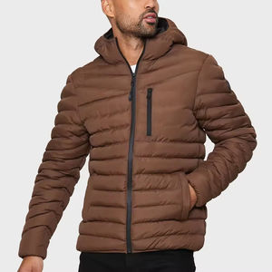 Fabricants de vêtements meilleure qualité veste bouffante décontractée à fermeture éclair solide pour hommes col montant personnalisé respirant coupe-vent - Product Image 1