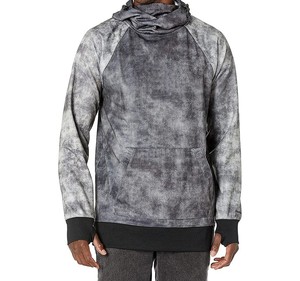 Pull à capuche pour homme en polyester/coton polaire couleur unie respirant séchage rapide hiver décontracté 300g tissu teint uni - Product Image 6