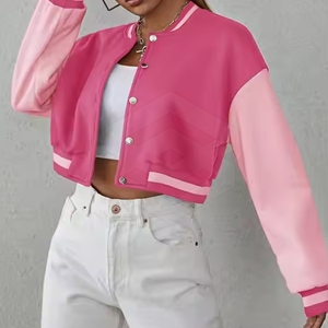Veste d'hiver confortable pour femmes coupe-vent Letterman Design vêtements courts à prix raisonnable - Product Image 4