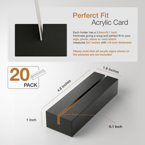 Porte-cartes de qualité en bois d'acacia 4.8X1.6X1 pouce Support de rangement pour panneaux de table - Product Image 5