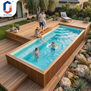 Piscine extérieure de luxe écologique et durable avec bord infini, foyer intégré et design adapté aux enfants - Product Image 5