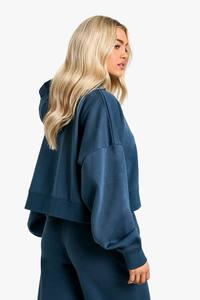 Vente en gros de sweat à capuche pour femme avec fermeture éclair complète sur mesure sweat à capuche respirant en coton réfléchissant anti-rides pour la gym et le streetwear pour femmes - Product Image 2