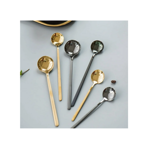 Cuillère à café à thé en acier 8 pièces Mini poignée Unique café Dessert cuillères à thé personnalisé fait à la main Top vente - Product Image 6