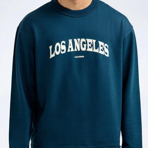 เสื้อสเวตเตอร์สวมหัวโอเวอร์ไซส์ของผู้ชายจาก450gsm เทอร์รี่เปิดไหล่ตกพิมพ์โลโก้ได้ตามต้องการสำหรับฤดูใบไม้ร่วง - Product Image 3