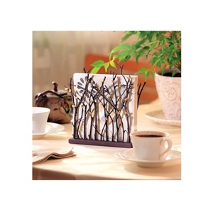 Stainless Steel Fancy Home Decoration <b>Desktop</b> Stainless Steel Napkin Holder Napkin Holder Tissue Holder With Punching Design - Product Image 4