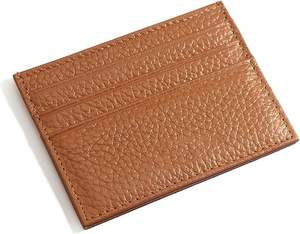 Tarjetero, billetera de cuero genuino para hombres y mujeres, cuero de vaca - Product Image 1