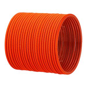 เครื่องประดับงานแต่งงานแบบคลาสสิกของอินเดียกำไลโลหะเคลือบผิวเรียบสำหรับผู้หญิงเครื่องประดับสำหรับเจ้าสาวสีส้มนีออน - Product Image 6